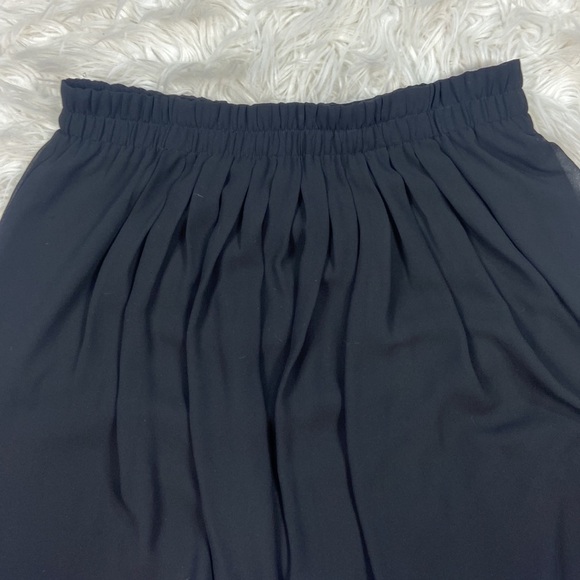 Loft Midi Super Flowy Black Fully Lined Skirt - Picture 3 of 5